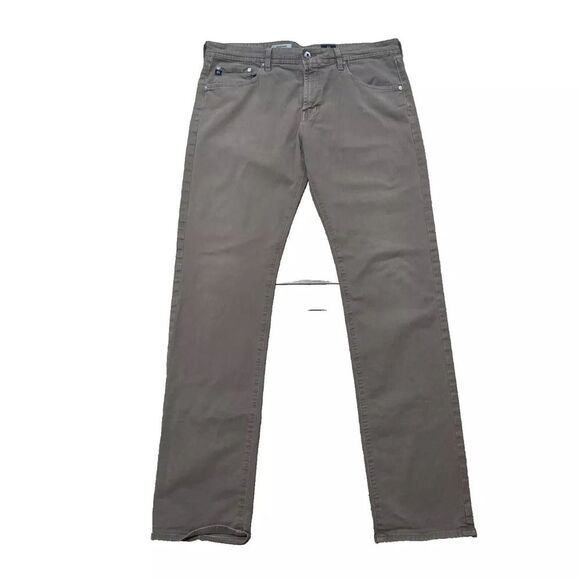ADRIANO GOLDSCHMIED AG Matchbox Men 36x33 Straight-Slim Tan Stretch Pants